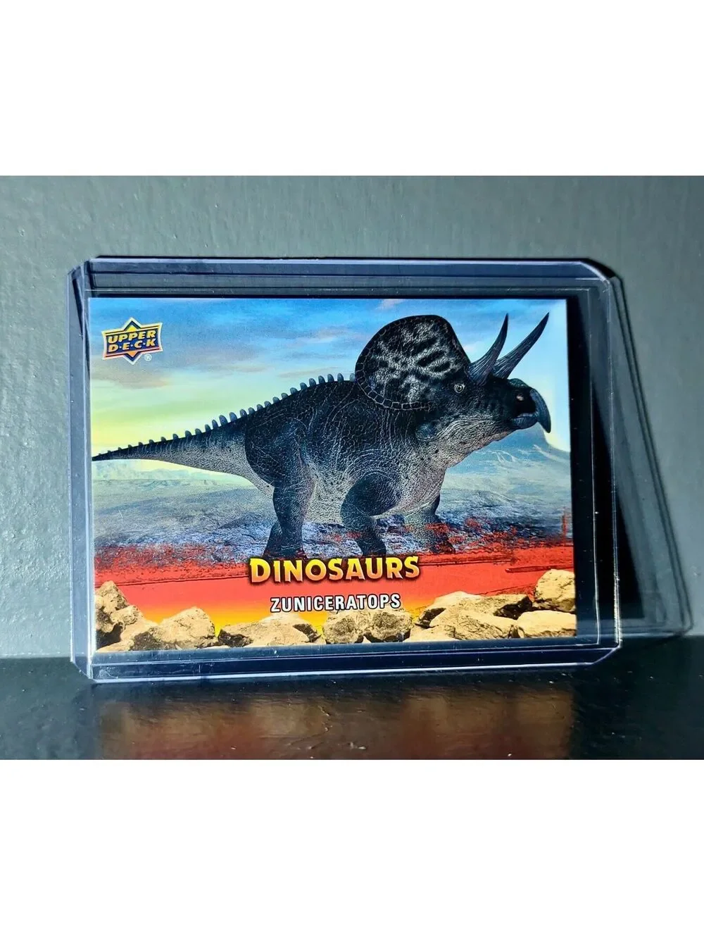 2015 Upper Deck Dinosaurs Zuniceratops Extinction Red Parallel #98 Card